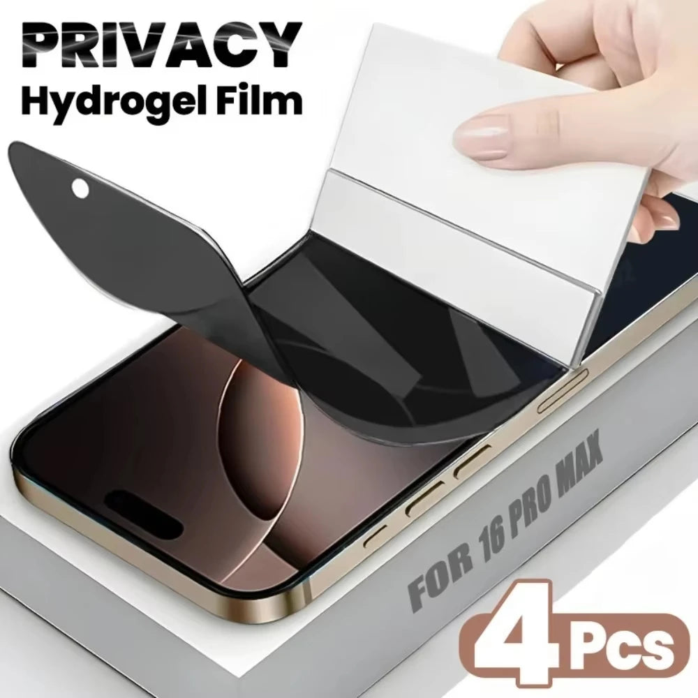1-4PCS Anti-Spy Hydrogel Film For iPhone 16 Pro 17 15 18 Pro Max XR Air 16 13 12 11 14 XS Max X 14 Plus Screen Protector Privacy