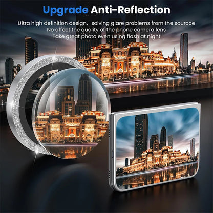 Camera Lens Protector for iPhone DUO Diamond Glitter Metal Camera Protective Film for IPhone DUO 18 Fold Lens Glass Cover﻿