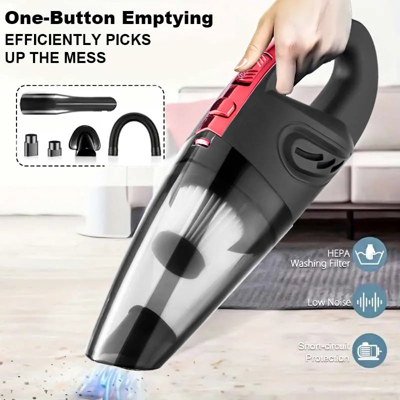 Portable wireless vacuum cleaner, multi-function car and home dual-use, rechargeable, long-lasting battery life, strong suction