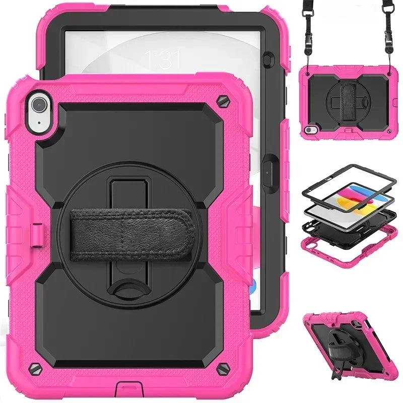 Case For iPad A16 10th 11th Generation 7/8/9th 10.2 Pro 11 12.9 Air 11 13  Air5 4  Mini 7 6 5 4 Shockproof Stand Kids Safe Cover