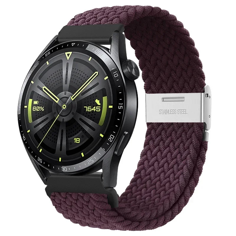 20 22mm Strap for Samsung Galaxy Watch 7 6 5 4 Band 40/44mm 5Pro Active 2 Gear S3 Braided Elastic Bracelet for Huawei GT2/3 4Pro