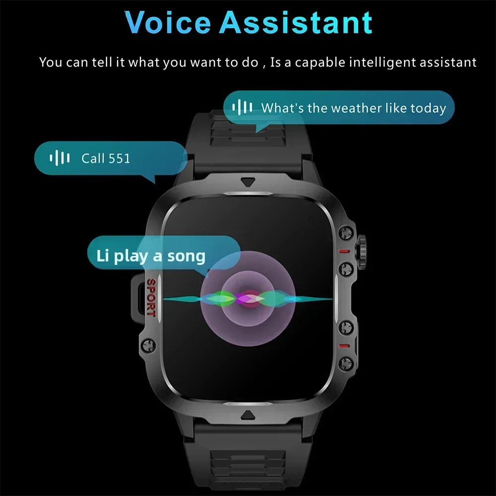 NEW Electronic Military Men Smart Watch Bluetooth Call Fitness Clock Heart Monitor Sport Watches 3ATM Waterproof Smartwatch 2026