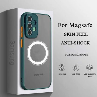 Luxury Magnetic Magsafe Wireless Charge Case For Samsung Galaxy S24 S20 S21 S22 S23 FE Plus S24 Ultra 5G Shockproof Armor Cover