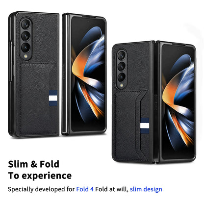 Leather Card Slot Folding Case for Samsung Galaxy Z Fold 8 ultra 7 6 5 4 fold8 fold7 fold6 fold5 Fold3 Fold4 Fold 3 2 Fold2 Capa