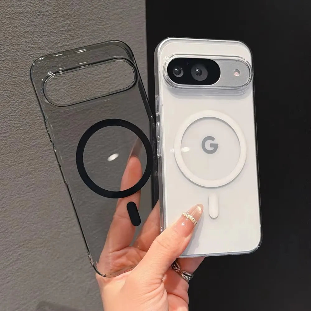 Luxury Clear Hard Magnetic Case For Google Pixel 11 10 9 10A 9A Pro Pro XL For Magsafe Wireless Charge Shockproof  Bumper Cover