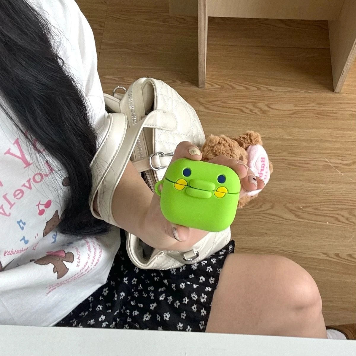 Funny Cartoon Green Big-Mouthed Frog Silicone Earphone Case For AirPods Pro 3 1 2 3 4 Pro Pro2 Wireless Bluetooth Earphone Cases