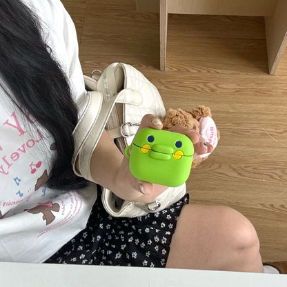 Funny Cartoon Green Big-Mouthed Frog Silicone Earphone Case For AirPods Pro 3 1 2 3 4 Pro Pro2 Wireless Bluetooth Earphone Cases