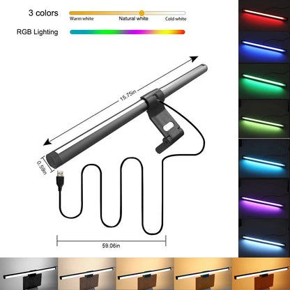 Screen Hanging Lighting RGB CCT Computer Gaming Lights Bar Monitor Led Monitor Light Bar for USB Dimmable Desk Lamp Atmosphere
