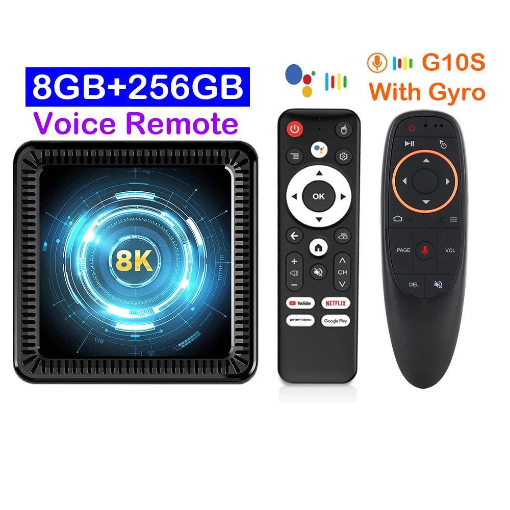 2026 Android 16 Q19 8K Smart TV Box Ram 4GB 8GB Rom 128GB 256GB Google Assistant Bluetooth 6.0 Wifi6 Streaming Media Player Fast