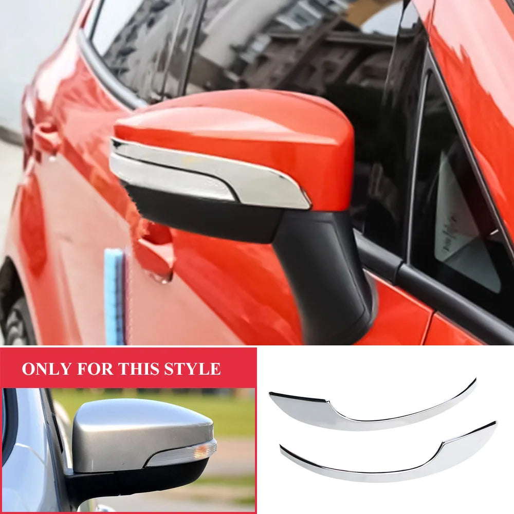 2Pcs Car Rearview Side Mirror Anti-Scratch Trim Sticker Cover for Ford Ecosport 2013 - 2022 ABS Chrome Styling Accessories
