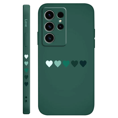 Gradient Heart Phone Case For Samsung Galaxy S25 S24 S23 S22 S21 S20 S10 S10E Ultra Plus FE Note 20 Ultra Plus Cover