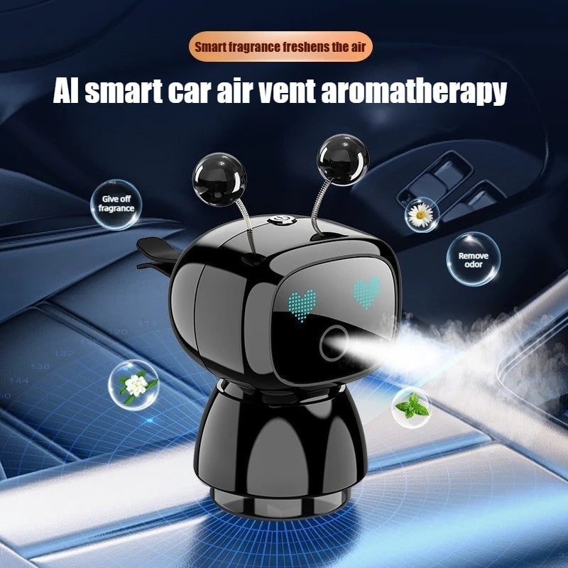 Cute Robot Smart Car Aroma Diffuser Car Air Outlet Fragrance Air Purifier Car Interior Decor Gift Electric Air Freshener