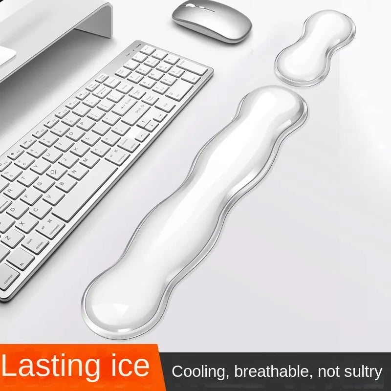 Silicone Keyboard Mouse Wrist Rest Support Ergonomic Wave Hand Pad Cushion Comfortable Soft For Gaming Office PC Computer Laptop