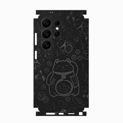 Full Coverage Faux Leather Back Skin for Samsung Galaxy S26 S25 Ultra Plus S24 S23 Full Wrap Anti Scratch Rear Film Sticker
