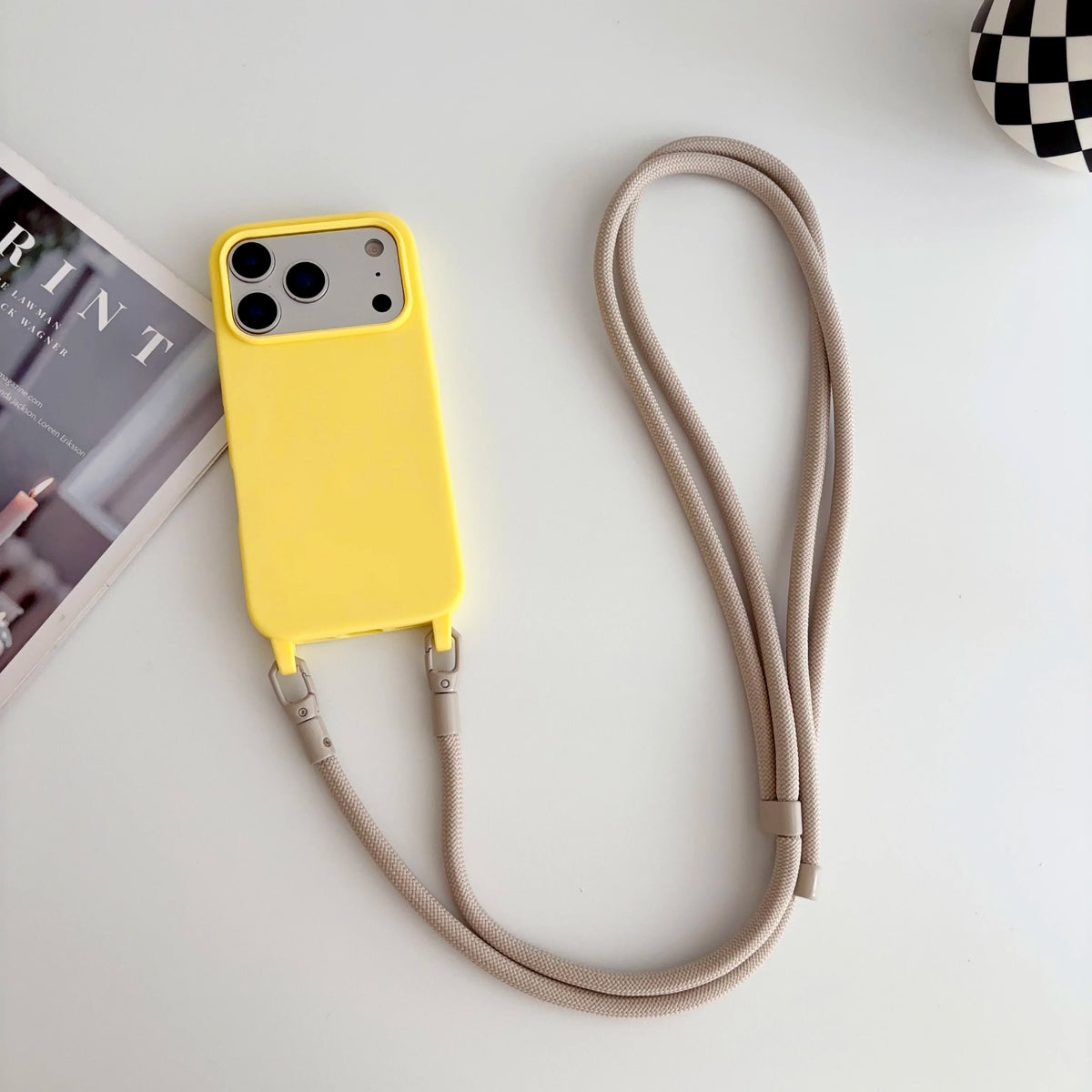 Candy Crossbody Necklace Strap Phone Case For iPhone 17 Pro Max Air 16 15 14 Plus 13 Pro Max 16e 17e Simple Lanyard Soft Cover