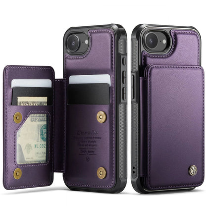 For iPhone 17e/16e Case with Card Holder Wallet Case with RFID Blocking, Durable Leather Kickstand Magnetic Clasp Shockproof