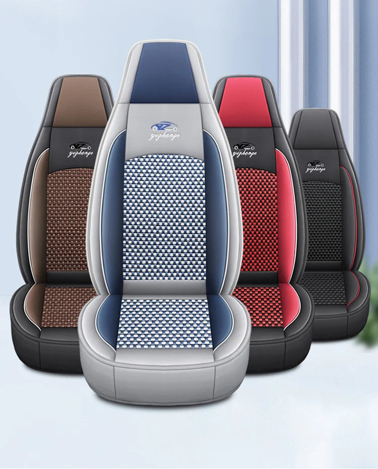 Car Seat Cover 5 Full Set Universal Seat Covers for Nissan X Trail T32 Jetta A4 Skoda Rapid Superb 3 Cars Waterproof PU Leather