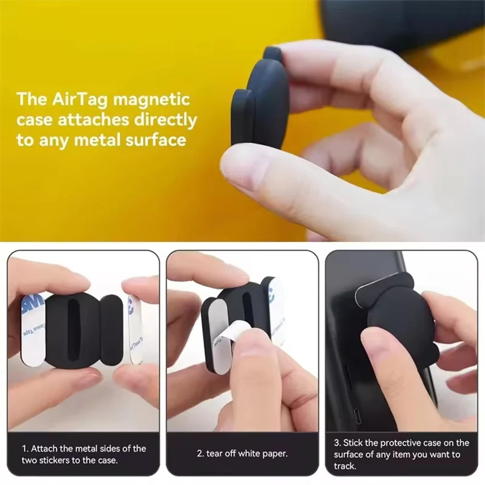 1-4PCS Mini GPS Locator Android Anti-Lost Alarm Google Find Hub Wallet Key Smart Tag with Strong Magnetic Suction Silicone Shell