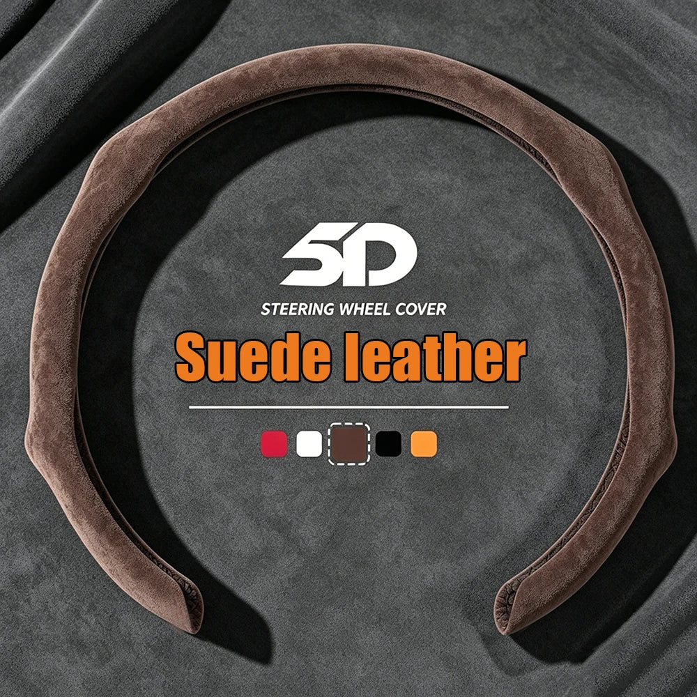 Premium Non-slip Suede Leather Car Steering Wheel Cover Booster Cover For Geely Coolray Boyue Okavango  Icon Emgrand X7 EX5