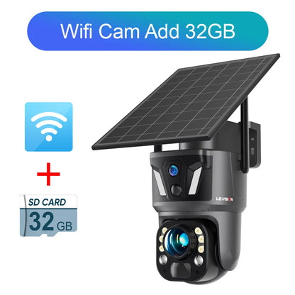LS VISION 4K 99X Optical Zoom 4G Solar Camera Outdoor WiFi PTZ Dual Screen Dual PIR Detection Auto Tracking CCTV Camera Ubox App