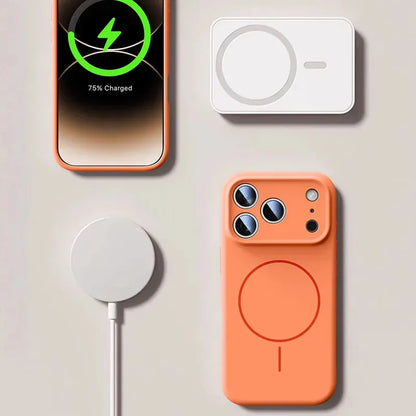 For Magsafe Liquid Silicone Phone Cases For iPhone 17 16 15 14 13 12 Pro Max 16 Plus Air Case Magnetic Wireless Charging Cover