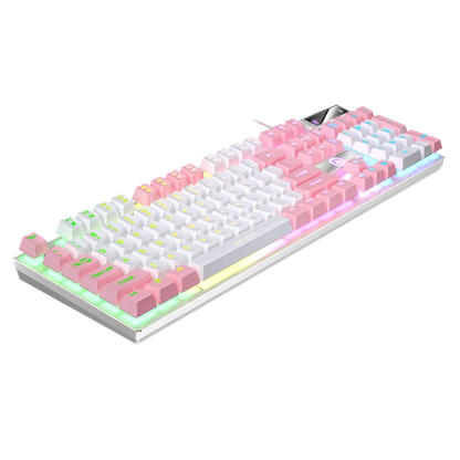 Wired USB Gaming Keyboard with Backlight, 104 Key Gamer Keyboard for Computer/Laptop/PC, Ergonomic Design,Office Gaming Accessor