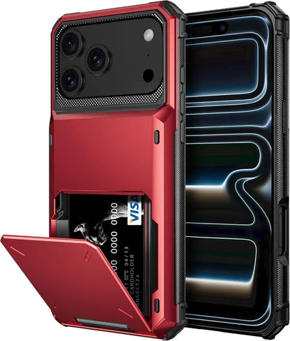 Case For iPhone 17 Pro Max 16 15 Pro Max 14 13 12 11 Heavy Duty Wallet Hidden Flip Slot Protective Hard Back Covers Coque Fundas