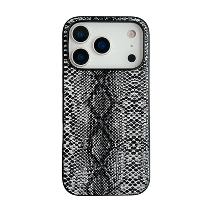 Snake Lichi Pattern Leopard Print PU Leather Case for IPhone 17 Air 16 15 14 Plus Pro Max Shockproof Rugged Protector Back Cover