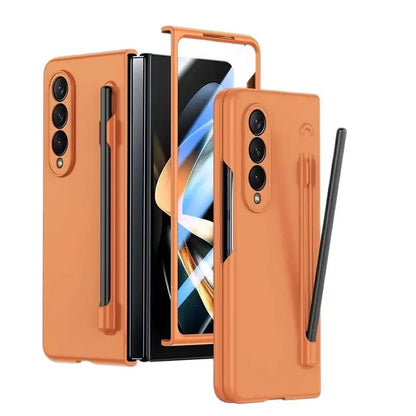 With Pen Slot Skin Feel Phone Case for Samsung Z Fold 8 Ultra 7 6 5 4 3 Hard PC Shockproof Protection Cover for Galaxy Fold8Wide