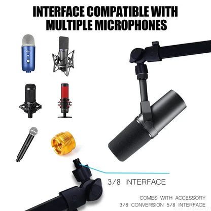 Microphone Support Spring-Free Microphone Cantilever Holder Foldable Stand Live Broadcast Stand Desktop Stand Long Arm Bracket