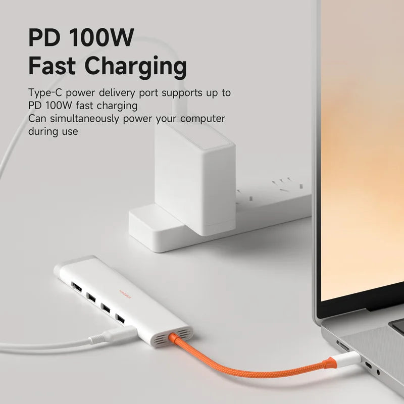 Hagibis USB C Hub Multiport USB C Splitter 4K HDMI RJ45 Heat Dissipation Docking Station for Macbook Laptops iPad External SSDs
