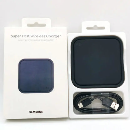 Samsung 15W Wireless Charger Fast Charge Pad For Galaxy S25 S24 S23 S22 S21 S20 Note 20 Ultra 10 9 Plus Z Flip Fold 7 6 5 4 3 2