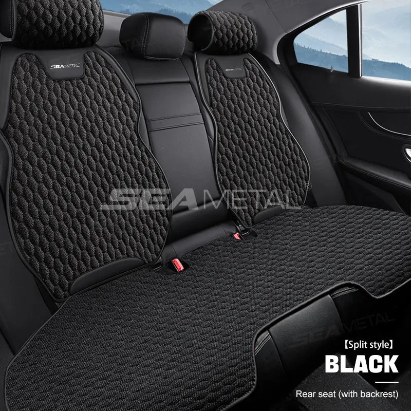 SEAMETAL Four Seasons Car Seat Cover Front Rear Car Seat Cushion Airbag Compatible Seat Protector Breathable Car Accessories
