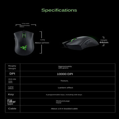 Razer Purgatory Viper Standard Edition 6400DPI Wired Gaming Mouse Brand Merchandise Birthday Gift Graduation Wholesale