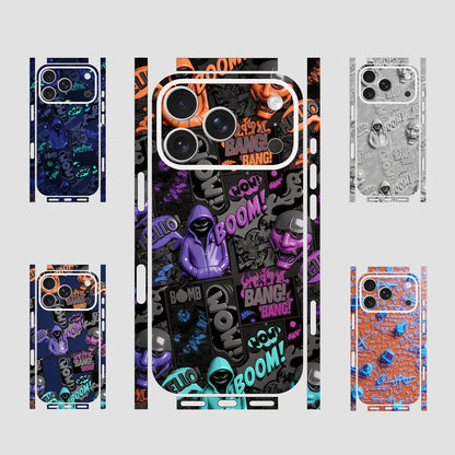 For iPhone 17 /16/15 /14Pro Max Skin Sticker Solid Color Design Back Film for Frame Camera Protective Vinyl Decal