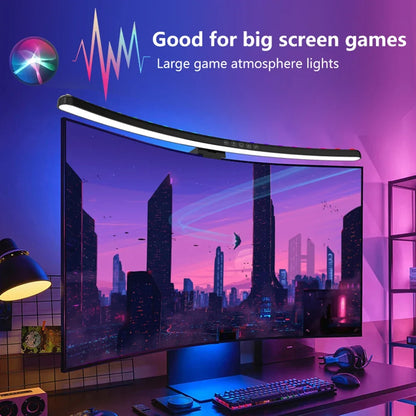 60cm Desk Lamp LED Light RGB Curved Straight Computer Monitor Screen Hanging Light Bar USB 3 Color Dimmable Reading Table Lamp