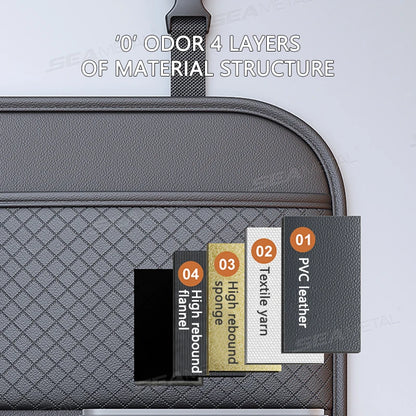 SEAMETAL Multi-functional Car Seat Back Organizer High-Capacity Multi-Pocket Backseat Storage Bag Wear-Resistant Anti Kick Mat