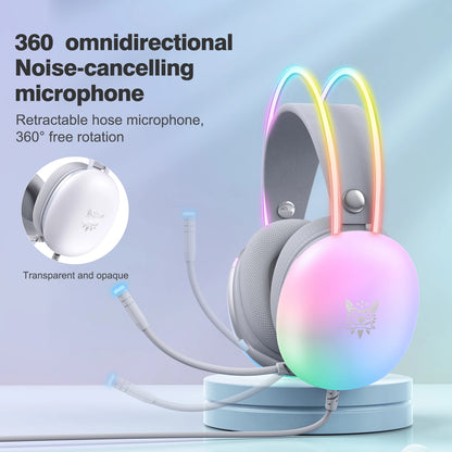 ONIKUMA X25 Gaming Headset New FULL Dynamic RGB Light Wired Headphones With Mic Noise Cancellation For PC PS5 XBOX