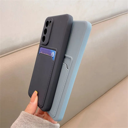 TPU Soft Silicone Card Slot Wallet Case For SamSung S26 S25 S24 S23 S22 S21 FE Plus Ultra Note 20 A54 A34 A24 A15 A25 A35 A55
