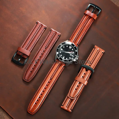 20/22/24mm Cowhide Leather Watchband Straps for Seiko for Omega Men Women Universal Business Bracelets Vintage Oil Wax Wristbelt