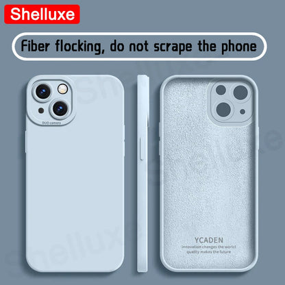 Silky Feel Liquid Silicone Soft Case Shelluxe For iPhone 17 17e 16 16e 15 14 13 Pro Max iPhone17 Air iPhone16 Plus Phone Cases