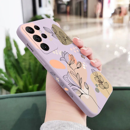 Abstract Plants Phone Case For Samsung Galaxy S25 S24 S23 S22 S21 S20 Ultra Plus FE S10 S9 S10E Note 20 Ultra 10 9 Plus Cover