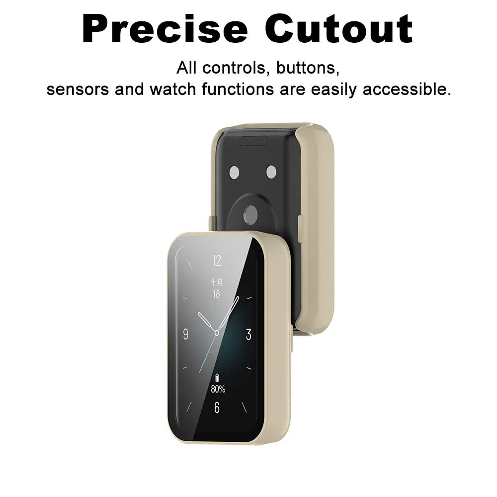 Tempered Glass + PC Case For Honor Band 9 Smart Watch All-Around Screen Protector Hard Bumper for Huawei Honor Band9 Cover