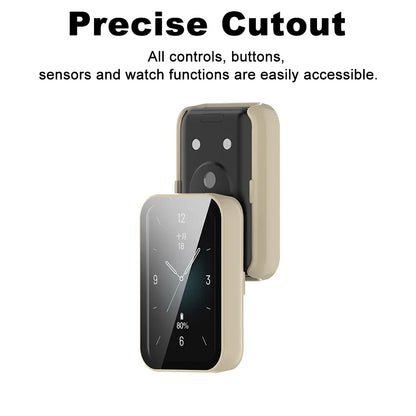 Tempered Glass + PC Case For Honor Band 9 Smart Watch All-Around Screen Protector Hard Bumper for Huawei Honor Band9 Cover