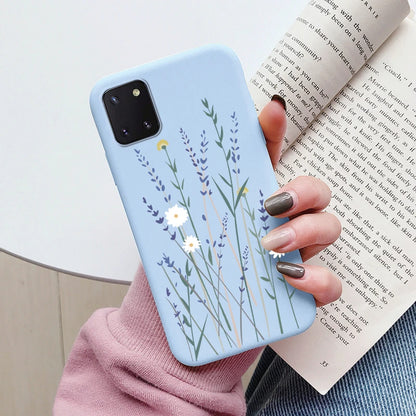 Soft Case For Samsung Galaxy Note 10 Lite Phone Cover Cute Flowers Butterfly Fundas TPU Coque For Samsung Note 10 Lite Bumper