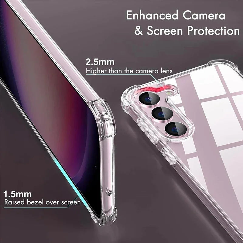 Hybrid Shockproof Case For Samsung Galaxy S26 S25 FE S24 S23 S21 S22 Plus Ultra Clear Hard Case For Samsung A57 A37 A56 A36 A54