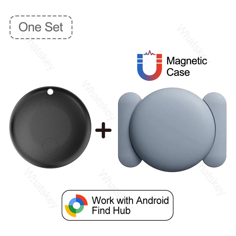 1-4PCS Mini GPS Locator Android Anti-Lost Alarm Google Find Hub Wallet Key Smart Tag with Strong Magnetic Suction Silicone Shell
