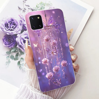 For Samsung Galaxy Note 10 Lite Case SM-N770F Luxury Flowers Painted Cover Soft Silicone Case For Samsung S10 Lite SM-G770F Bags