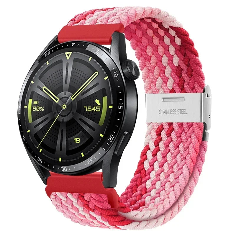20 22mm Strap for Samsung Galaxy Watch 7 6 5 4 Band 40/44mm 5Pro Active 2 Gear S3 Braided Elastic Bracelet for Huawei GT2/3 4Pro