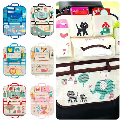 1Pcs New Large Capacity Car Seat Back Storage Bag Cartoon Multi-functional Seat Organizer Seat Hanging Bag Baby Kids Toys